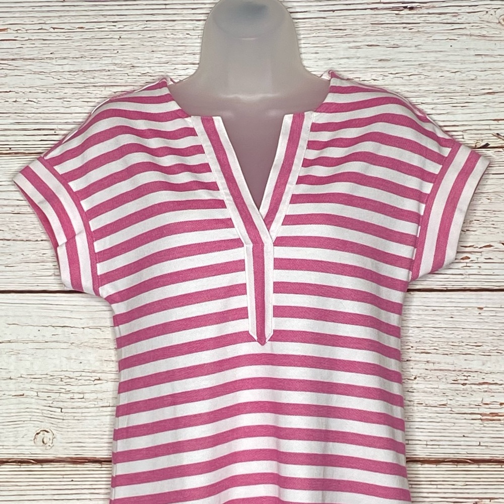 Vineyard Vines Knit Stripe Swing Dress In Pink and White Sz XXS - Picture 15 of 15